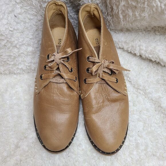 Musse & Cloud Tan Leather Laceup Ankle Boots sz 10 - Picture 3 of 8